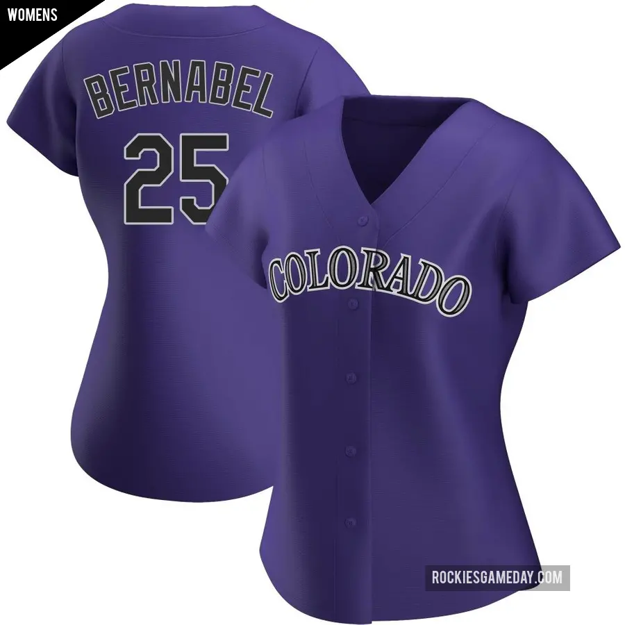 Women's Colorado Rockies ＃25 Warming Bernabel Authentic Purple Alternate Jersey